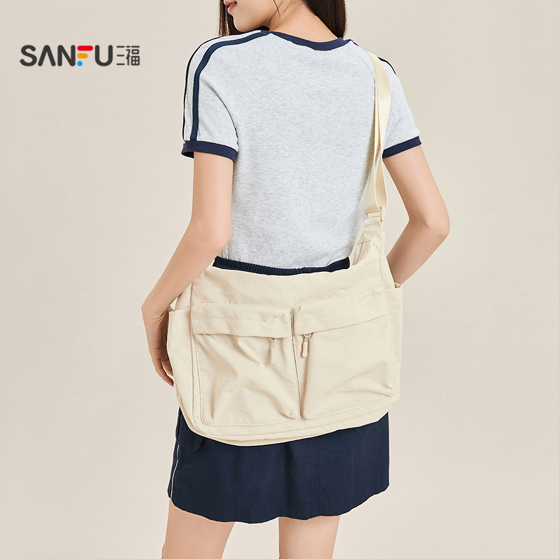 三福挎包夏季学院运动轻巧尼龙大容量外口袋枕头包女包501416,箱包皮具/热销女包/男包,通用款女包,淘宝优惠券,粉丝福利购,淘宝优惠卷