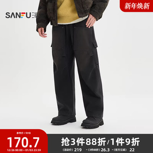 男士 宽松锥形长裤 洗水工装 街潮时尚 515678 休闲裤 三福2025冬季