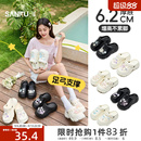 三福洞洞鞋女款2026新款厚底增高凉鞋黑色好看足弓支撑外穿拖鞋夏