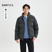 羽绒服 格子短款 舒适通勤宽松立领外套512056 男士 三福2025冬季