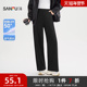 子女装 三福休闲裤 加绒磨毛直筒裤 高腰外穿黑色鲨鱼裤 2025新款 秋季