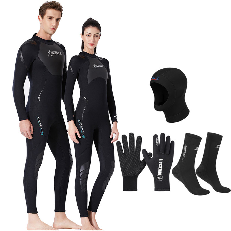 长袖连体1.5mm情侣潜水服水母衣