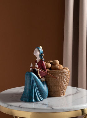 雅尊（Yazun）北欧创意家居客厅摆件玄关钥匙收纳摆设果盘收纳装