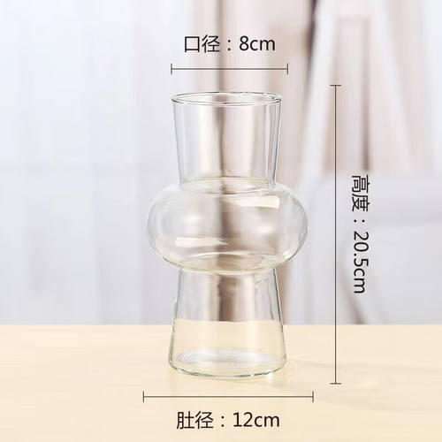 有嘉尔品欧式复古玻璃花瓶个性创意客厅办公室插花水养容器摆件装