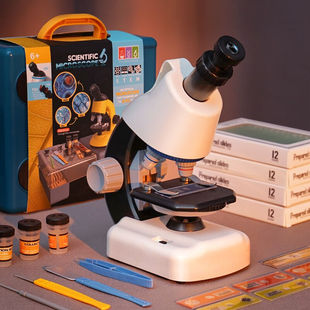 显微镜儿童1600倍专业高清放大玩具8 14岁初中小学科学实验套