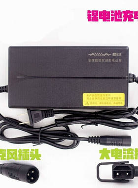 适用于爱玛电动车电瓶车原装锂电池专用充电器48v12安20ah54.6v2A