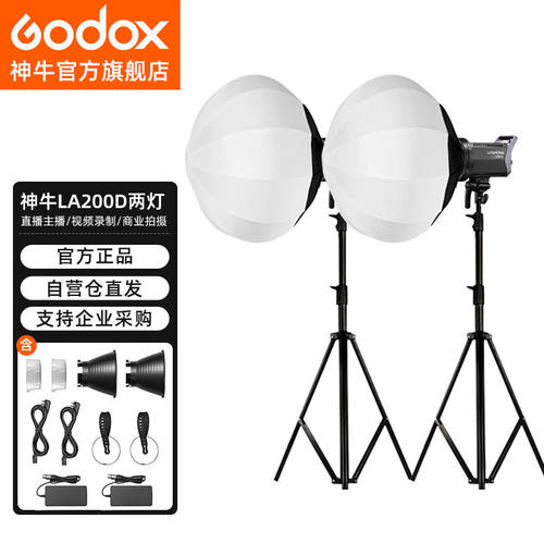 神牛（Godox）补光灯LA200D摄影灯直播主播美颜灯录制拍照影棚LED