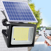 绿京太阳能灯户外庭院灯高亮防水新农村家用照明路灯400W 光 遥控