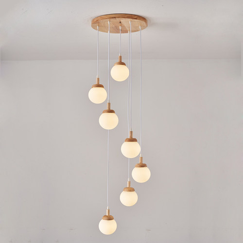 原木楼梯间吊灯工厂直销实木