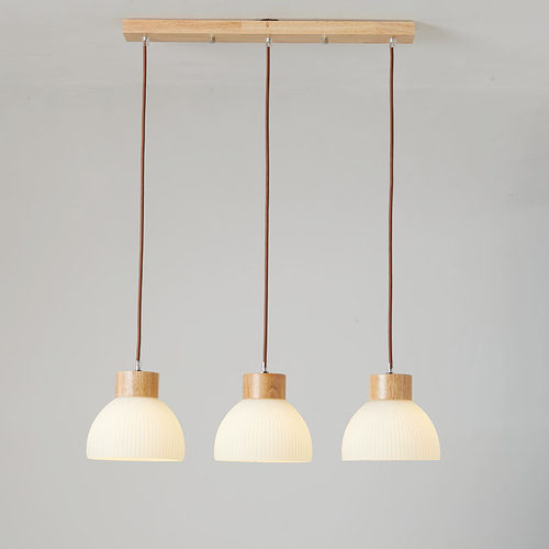 北欧原木饭厅吊灯日式风格卧室床头灯创意灯罩民宿木艺单头吊灯