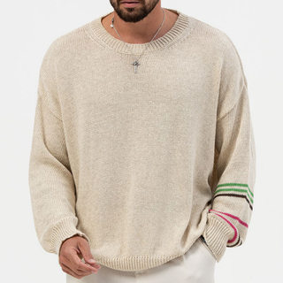 2024秋冬男士薄款针织衫圆领长袖套头毛衣打底衫潮Men's knitwear