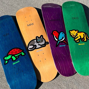 美国 ALMOST 进口双翘滑板板面IMPACT Uber碳纤维黑色儿童成人