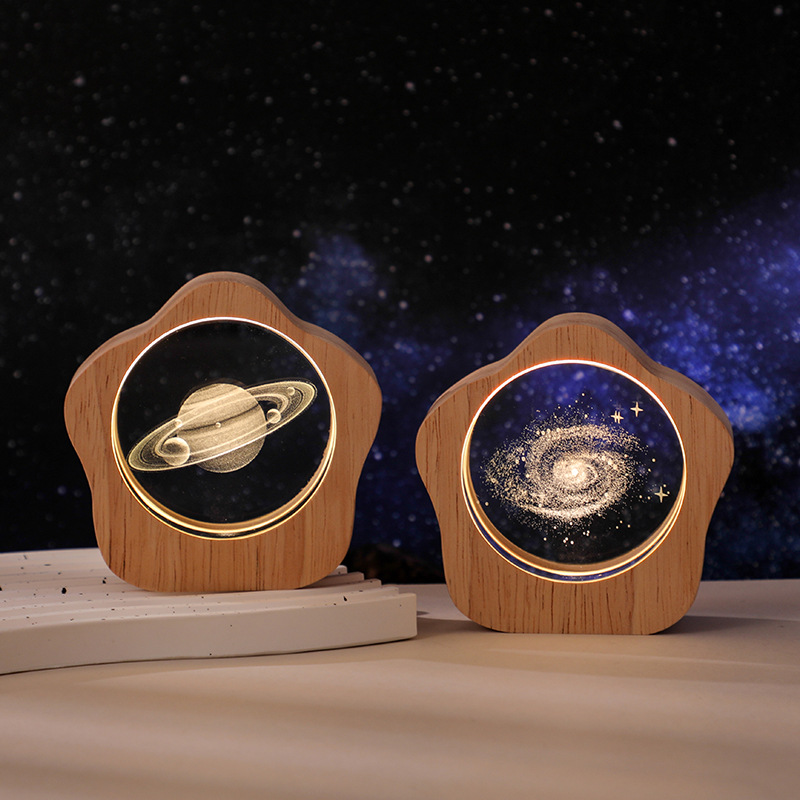 创意星系3d内雕水晶发光小夜灯送闺蜜男女朋友生日礼物伴手小礼品