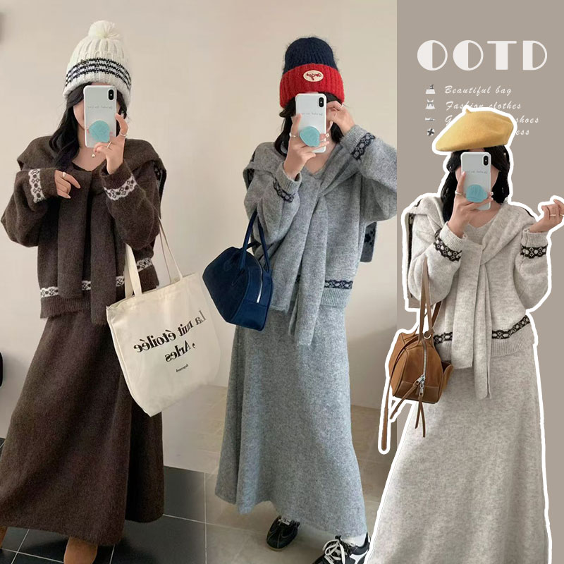 孕妇装套装冬装新款洋气遮孕肚