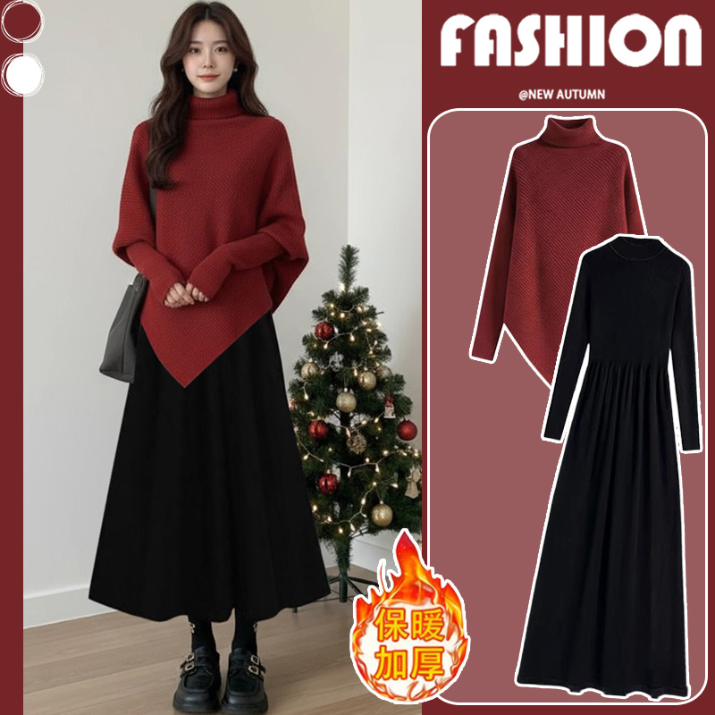 孕妇秋冬红色高级感套装