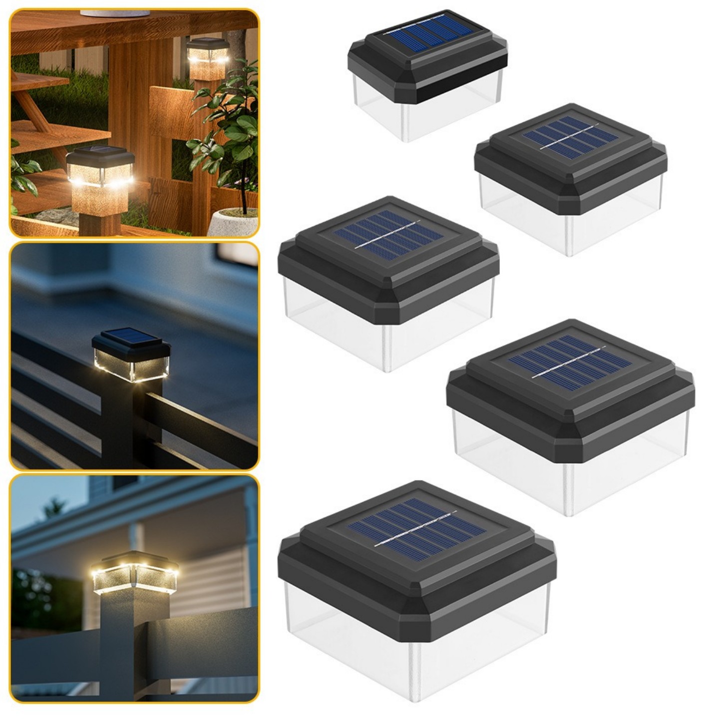 小四方户外防水护嵌入式柱头灯