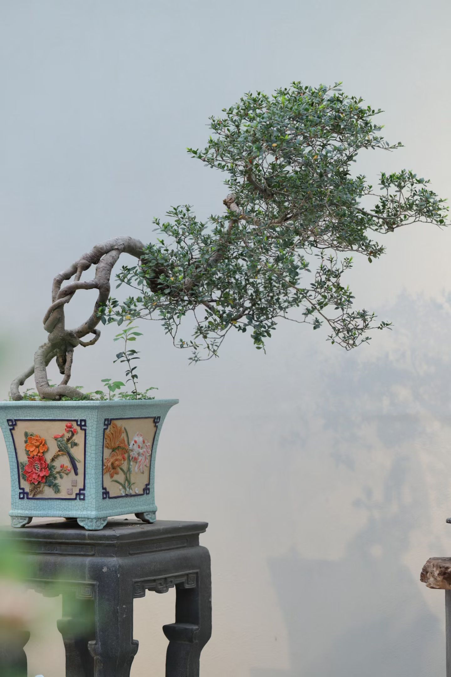 小叶星花栀子花复古怀旧手工四面彩花陶瓷冰裂纹盆景兰花绿植花盆图片
