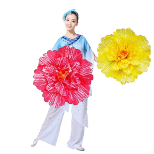 幼儿园舞蹈道具演出牡丹花伞运动会入场式手花儿童跳舞表演手拿花