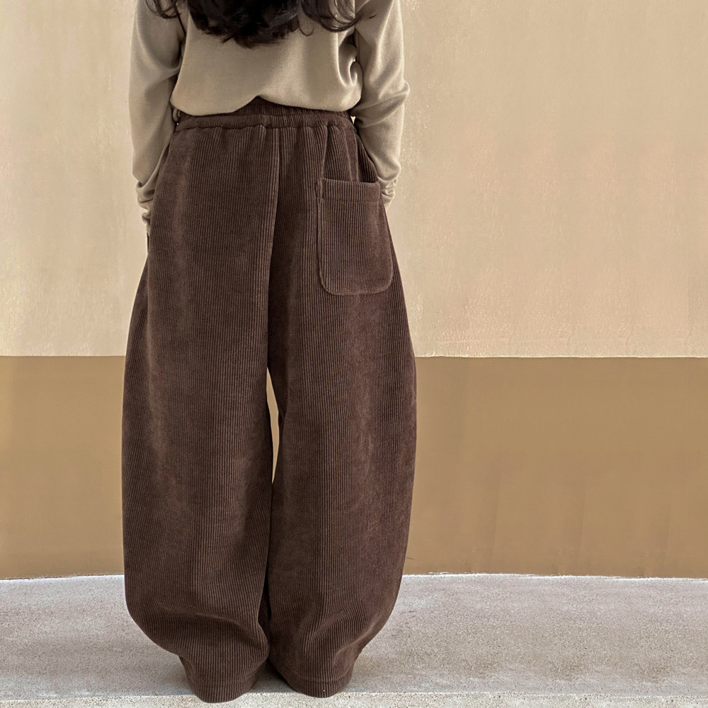 女童裤子秋冬款2025新款儿童冬装加绒加厚直筒休闲大童灯芯绒长裤