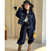 儿童超好看洋气时髦春季 大童春装 两件套 春秋2026新款 女童牛仔套装