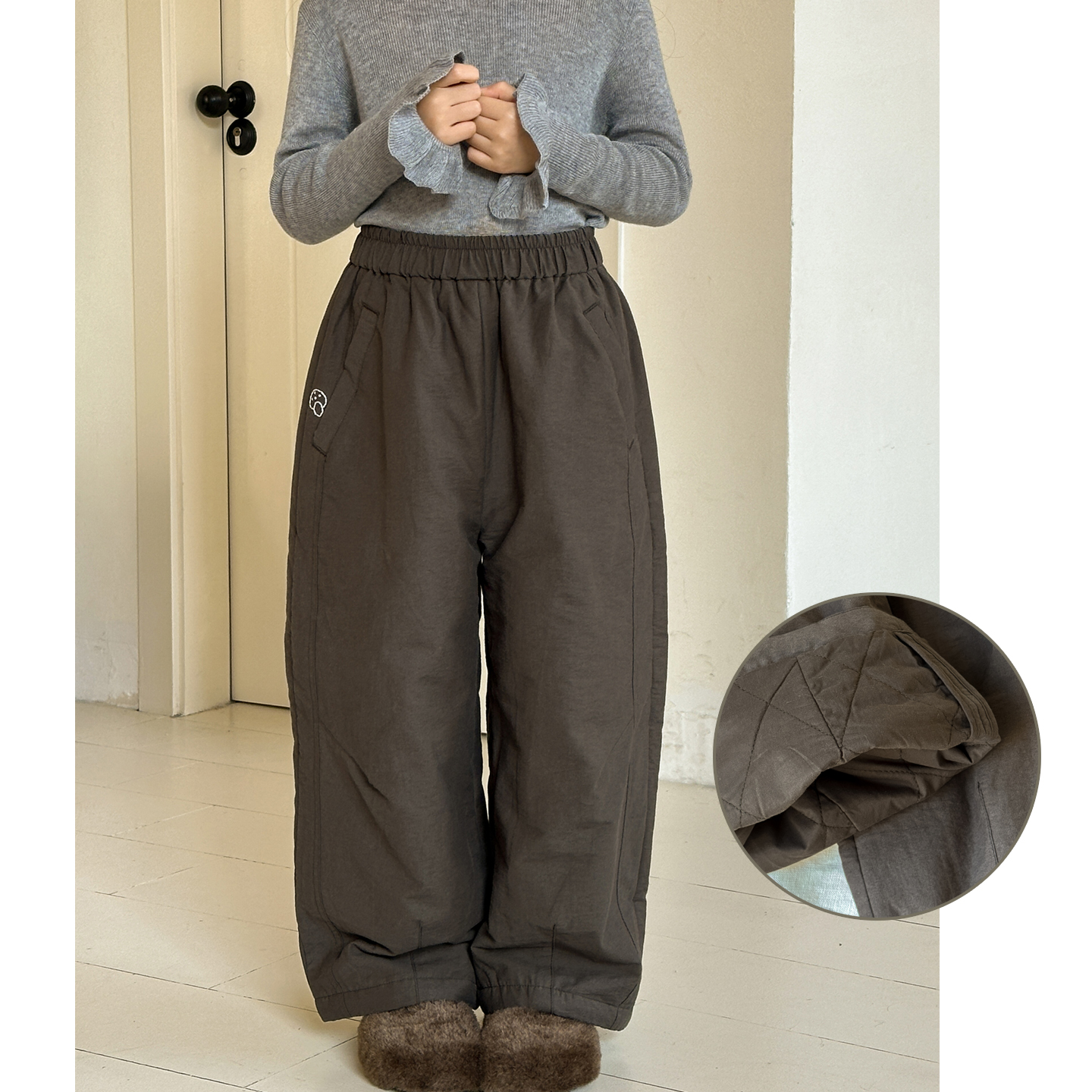 女童棉裤新款儿童加厚秋冬夹棉直筒裤子大童初中生洋气冬季保暖裤