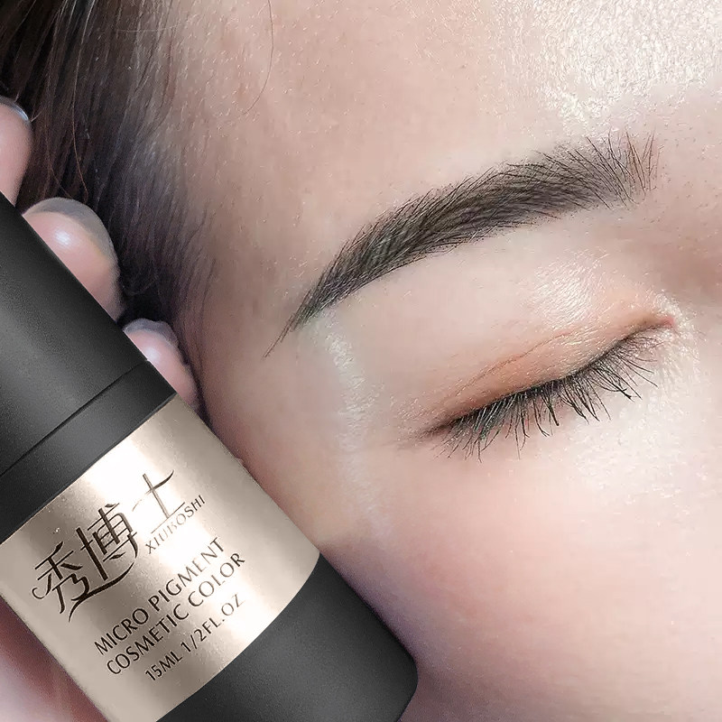 秀博士久色纹绣色料液体纹眉唇眼线美瞳线帝王黑纯植物半永久咖色