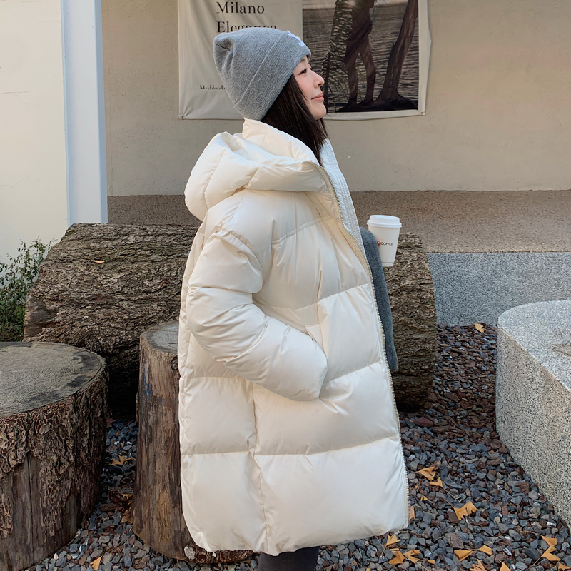 白色羽绒服女中长款加厚2025冬季