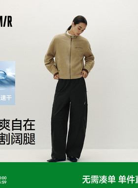 [商场同款]森马休闲裤女阔腿裤2025秋季黑色裤子新款速干裤长裤