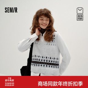 女冬费尔岛短背心磨毛衬衣2025新款 衬衫 两件套 森马长袖 商场同款