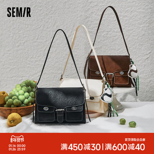 森马包包女医生包复古工装单肩斜挎包大容量腋下包2025新款手提包