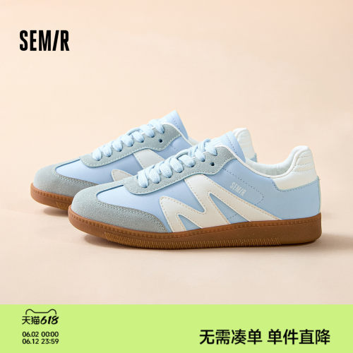 Semir女德训鞋蓝色透气复古百搭