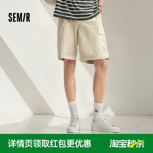 外穿2025大口袋休閑中褲 美式 短褲 復(fù)古直筒五分褲 男夏薄款 森馬工裝