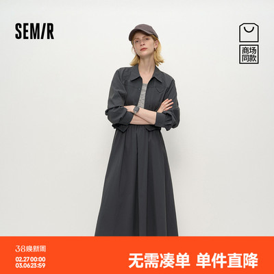 森马休闲短外套拼接背心连衣裙女