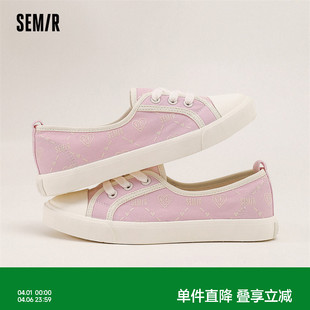 Semir女鞋 2026新款 春夏透气舒适轻便百搭平底休闲板鞋 浅口帆布鞋