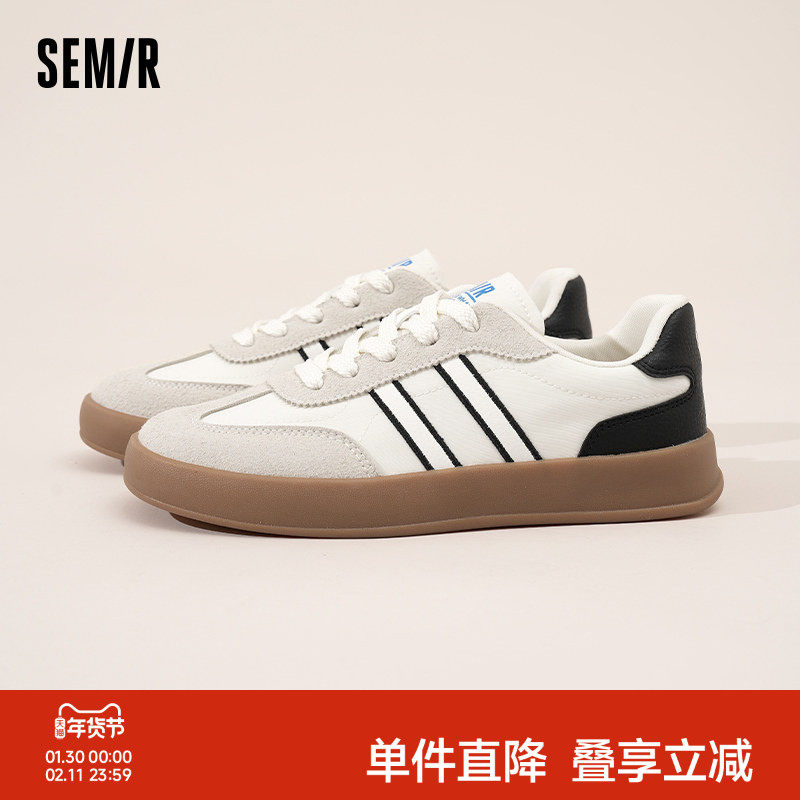 Semir女鞋德训鞋女2025秋冬新款休闲复古厚底爆款圆头百搭小