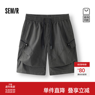 男做旧宽松直筒工装 森马休闲短裤 裤 2025夏季 六分裤 新款 商场同款