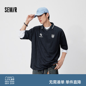 森马时尚翻领针织短袖POLO衫男装