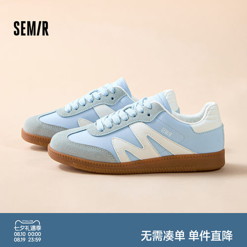 Semir女德训鞋蓝色透气复古百搭