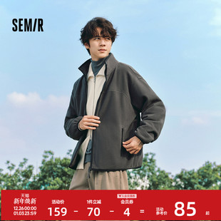 舒适户外风上衣 抗静电摇粒绒情侣夹克时尚 森马外套男2023冬季 新款