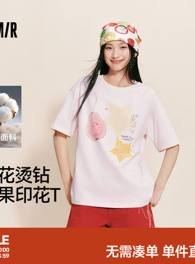 森马水果纯棉中长款短袖T恤女