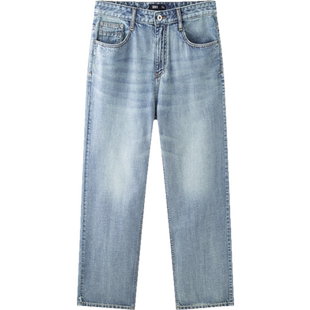 森柔牛仔|森马牛仔裤男宽松直筒拖地裤垂感复古长裤夏季裤子显高