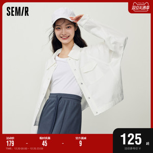 森马外套女oversize纯色翻领夹克休闲气质秋季插肩袖衣服简约百搭