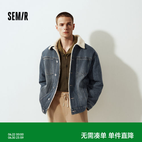 森马棉服夹克街头复古牛仔外套男