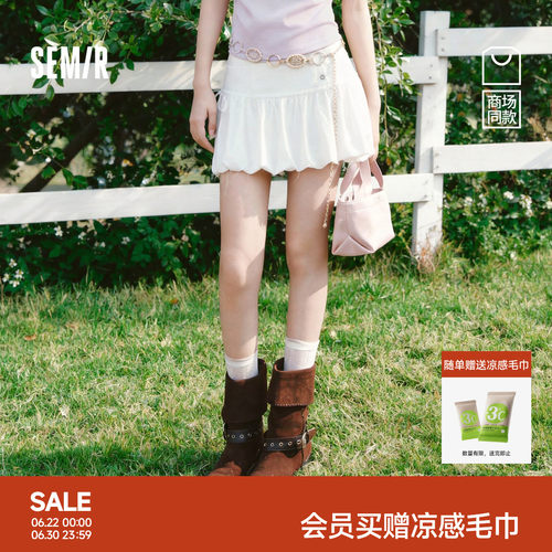 森马芭蕾风蝴蝶结花苞半身裙女