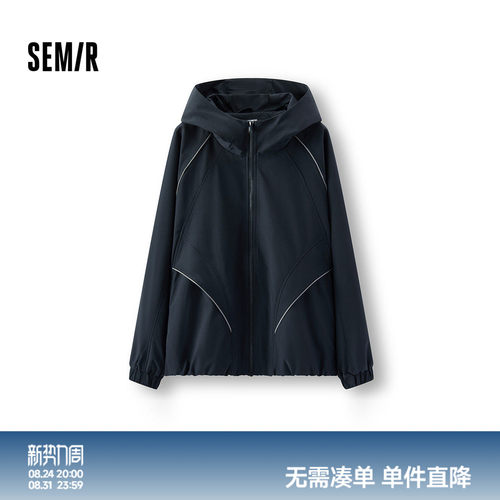 森马连帽夹克时尚运动加绒外套男