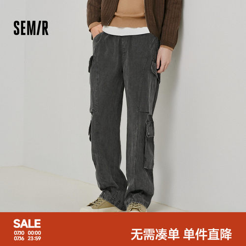 森马做旧复古工装裤纯棉休闲裤男