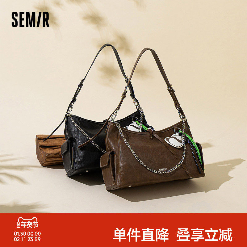 森马包包女托特包多口袋工装手提包大容量斜挎包2025新款医生包