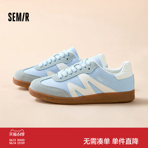 Semir女德训鞋蓝色透气复古百搭