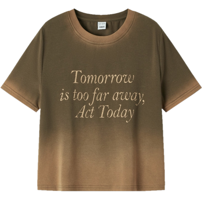 森马字母渐变修身短款短袖T恤女