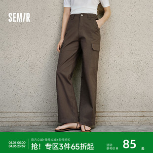 森马休闲裤 裤 百搭ins潮秋显瘦阔腿裤 女生简约潮酷 女高街盐系工装